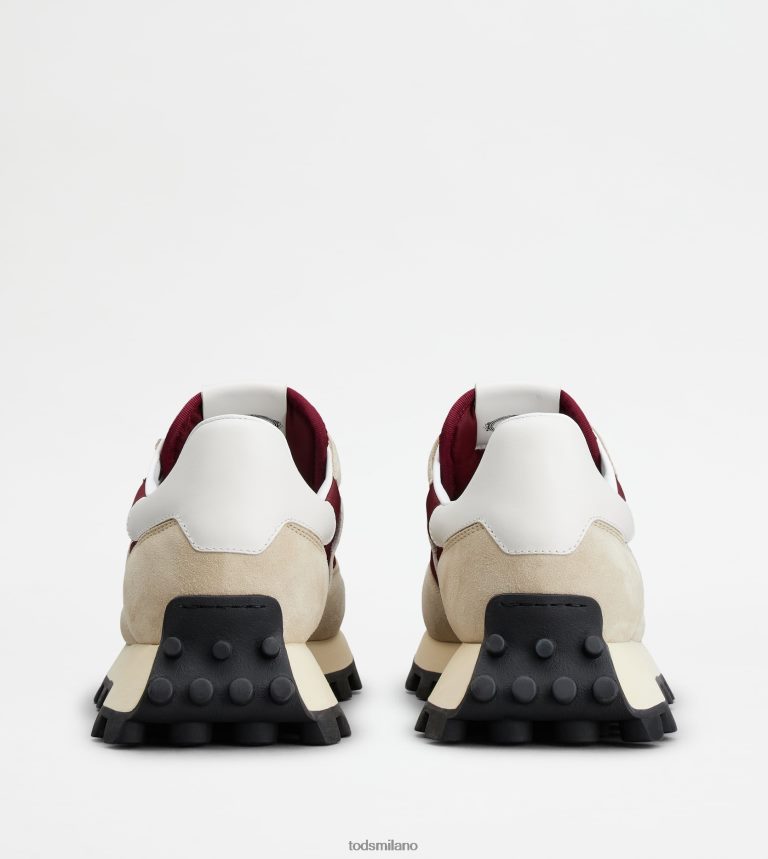 uominibeige/bordeaux/bianco Tod's sneakers 1t in camoscio e tessuto P66X8B865