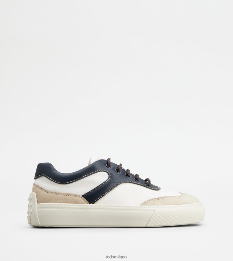uominibianco/bianco sporco/blu Tod's sneakers in pelle e tessuto P66X8B1137
