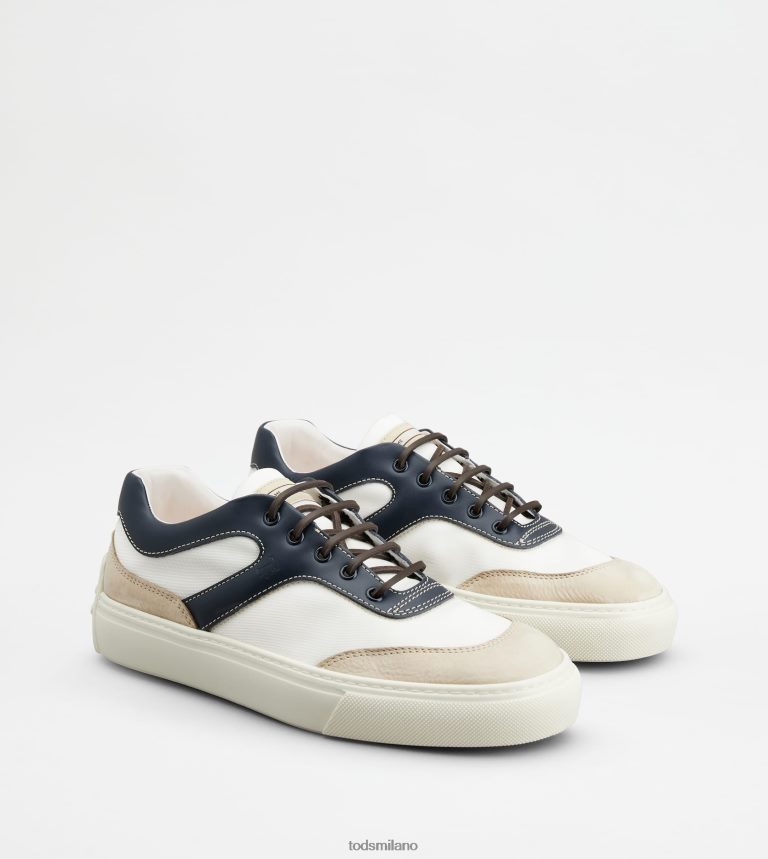 uominibianco/bianco sporco/blu Tod's sneakers in pelle e tessuto P66X8B1137