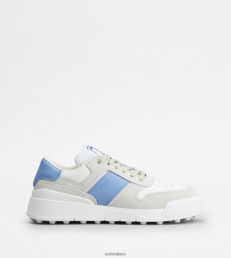 uominibianco blu Tod's sneakers in camoscio e pelle liscia P66X8B880