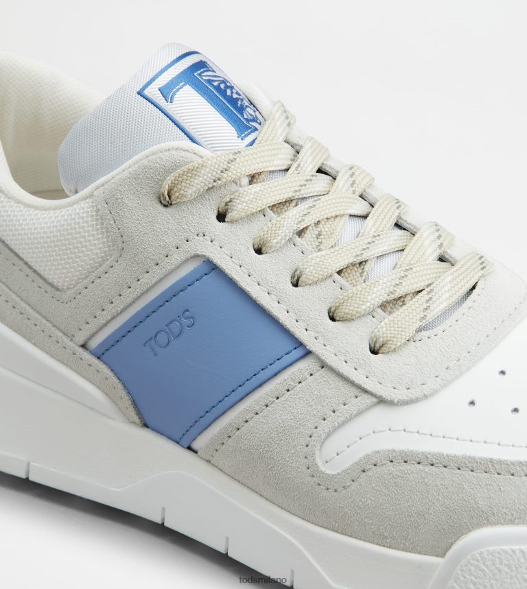 uominibianco blu Tod's sneakers in camoscio e pelle liscia P66X8B880