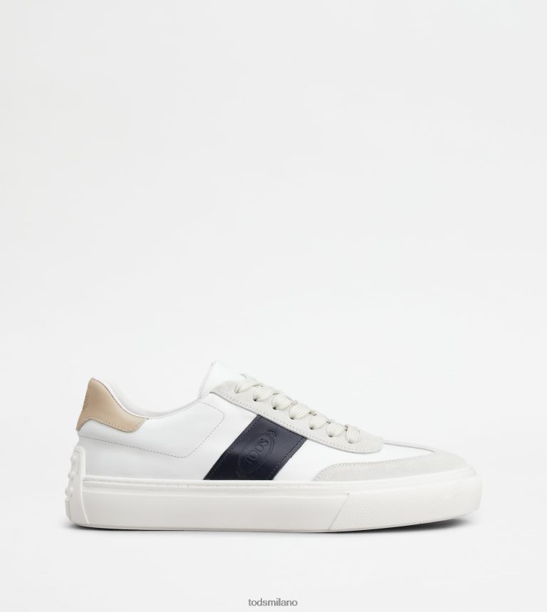 uominibianco/blu/beige Tod's sneakers in pelle liscia e camoscio P66X8B850
