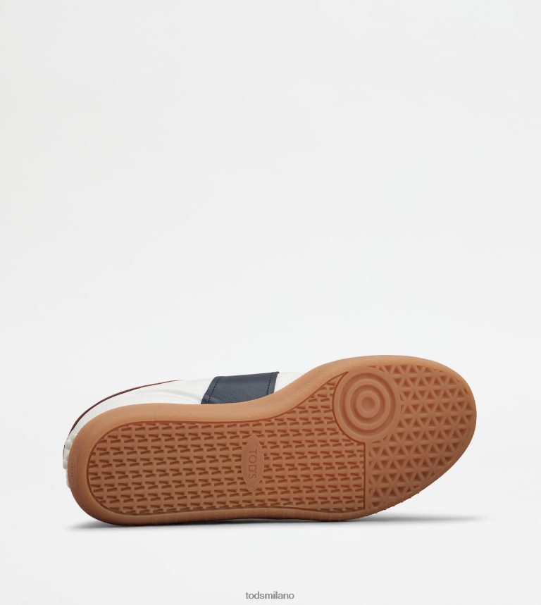 uominibianco/blu/bordeaux Tod's sneakers con linguetta in pelle scamosciata P66X8B841