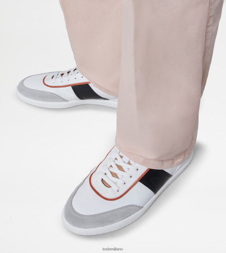 uominibianco/nero/arancione Tod's sneakers con linguetta in pelle P66X8B842