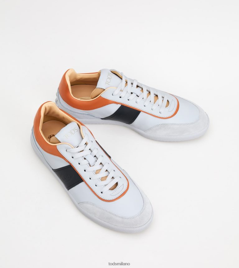 uominibianco/nero/arancione Tod's sneakers con linguetta in pelle P66X8B842