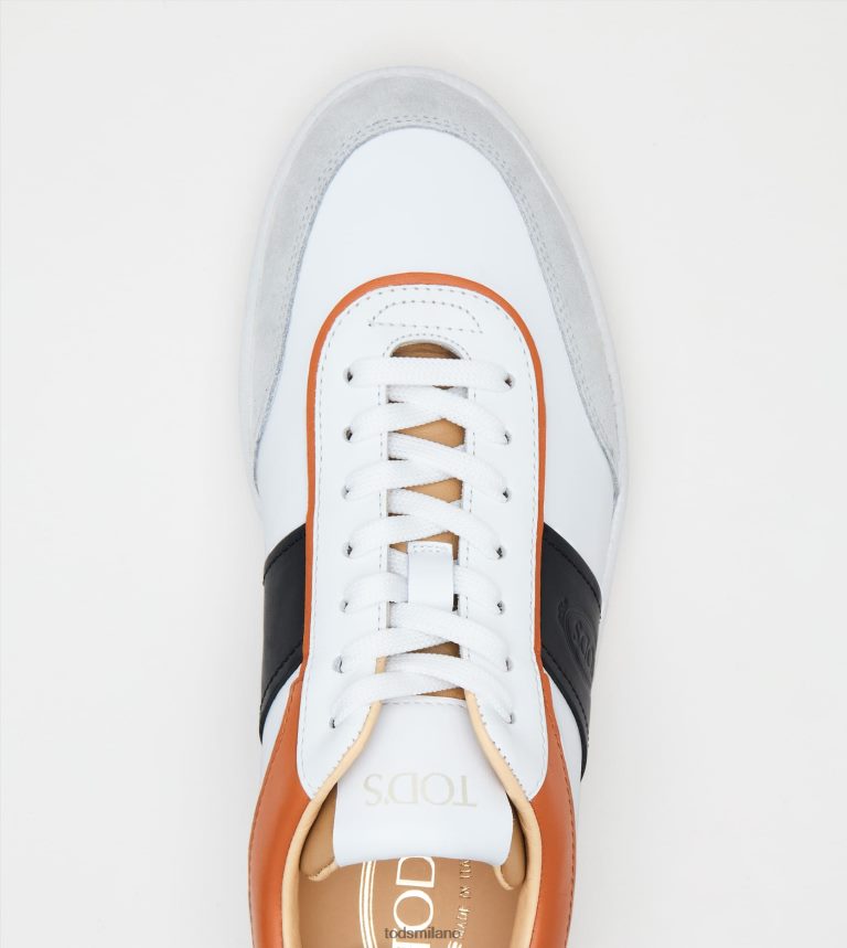 uominibianco/nero/arancione Tod's sneakers con linguetta in pelle P66X8B842