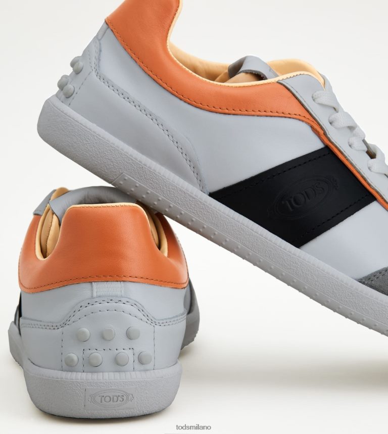 uominibianco/nero/arancione Tod's sneakers con linguetta in pelle P66X8B842