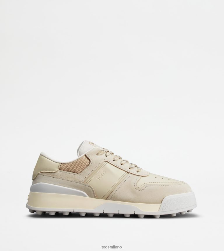 uominibianco sporco/beige/bianco Tod's sneakers in camoscio e pelle liscia P66X8B885