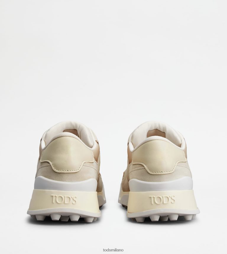 uominibianco sporco/beige/bianco Tod's sneakers in camoscio e pelle liscia P66X8B885