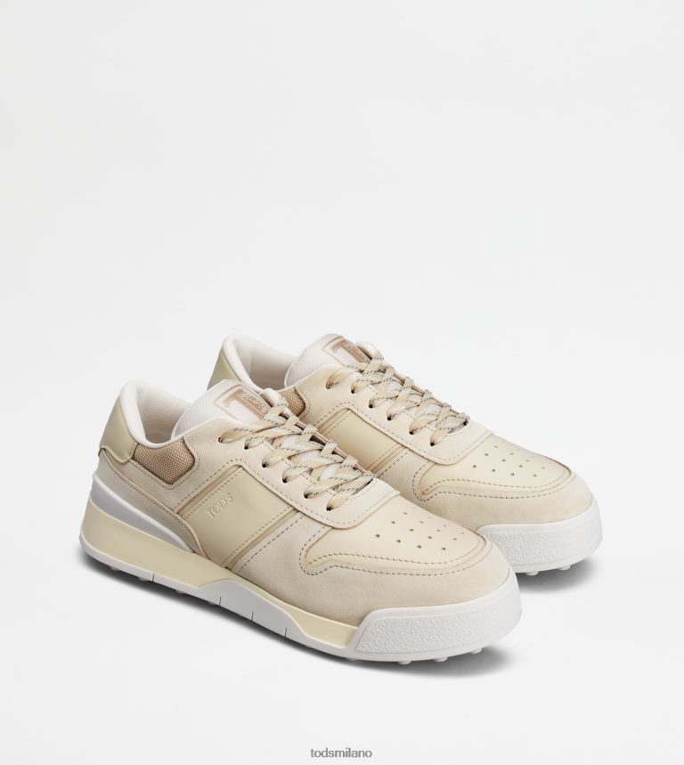 uominibianco sporco/beige/bianco Tod's sneakers in camoscio e pelle liscia P66X8B885