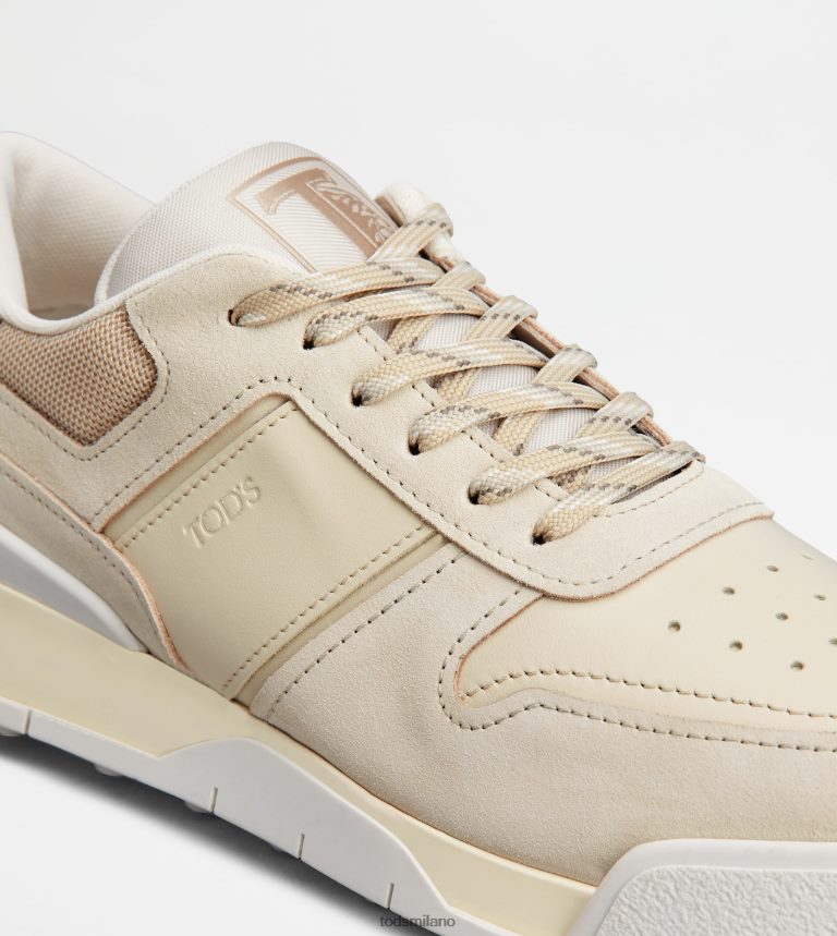 uominibianco sporco/beige/bianco Tod's sneakers in camoscio e pelle liscia P66X8B885
