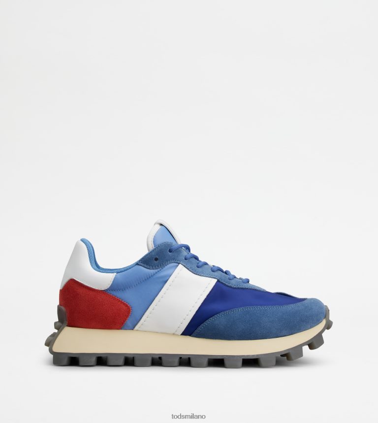 uominiblu/bianco/rosso Tod's sneakers 1t in camoscio e tessuto P66X8B838