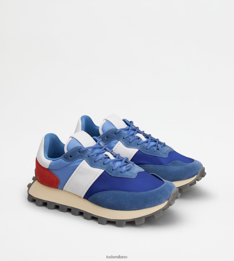 uominiblu/bianco/rosso Tod's sneakers 1t in camoscio e tessuto P66X8B838