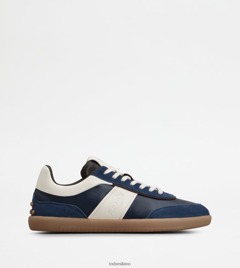uominiblu/bianco sporco Tod's sneakers con linguetta in pelle scamosciata P66X8B892