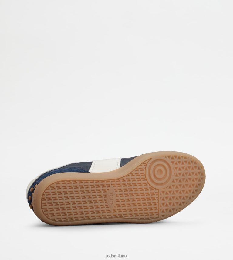 uominiblu/bianco sporco Tod's sneakers con linguetta in pelle scamosciata P66X8B892