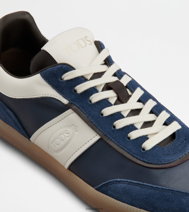 uominiblu/bianco sporco Tod's sneakers con linguetta in pelle scamosciata P66X8B892