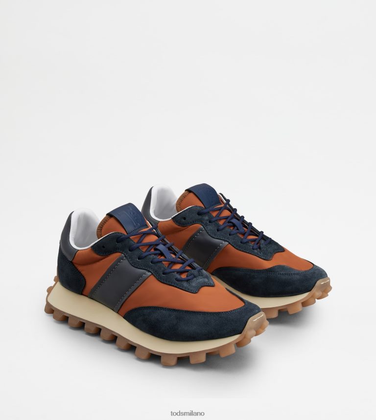 uominiblu/marrone Tod's Sneakers 1t in camoscio e tessuto P66X8B869
