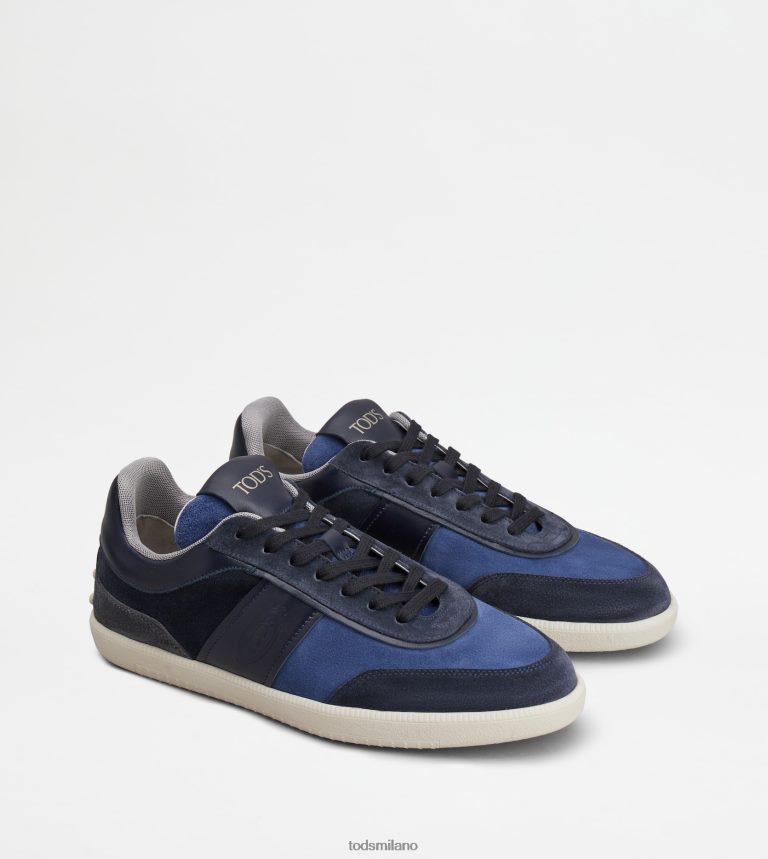 uominiblu nero Tod's sneakers con linguetta in pelle scamosciata P66X8B889