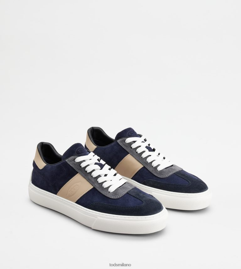 uominiblu/rosa/grigio Tod's scarpe da ginnastica in pelle scamosciata P66X8B851