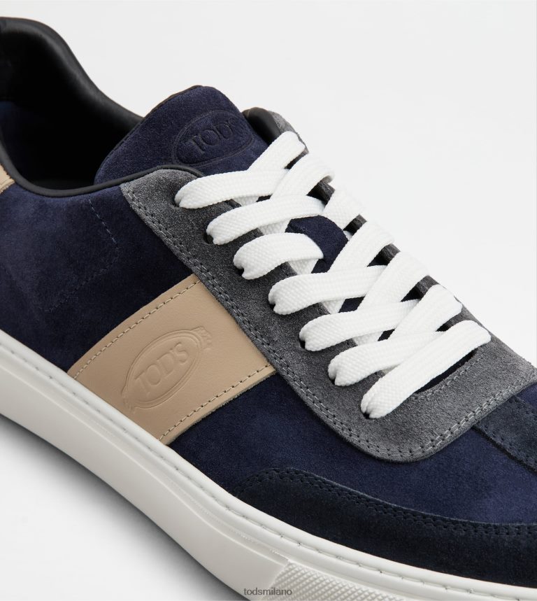 uominiblu/rosa/grigio Tod's scarpe da ginnastica in pelle scamosciata P66X8B851