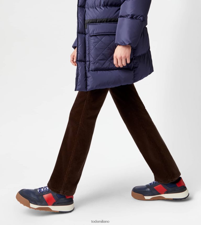 uominiblu rosso Tod's sneakers in camoscio e pelle liscia P66X8B883