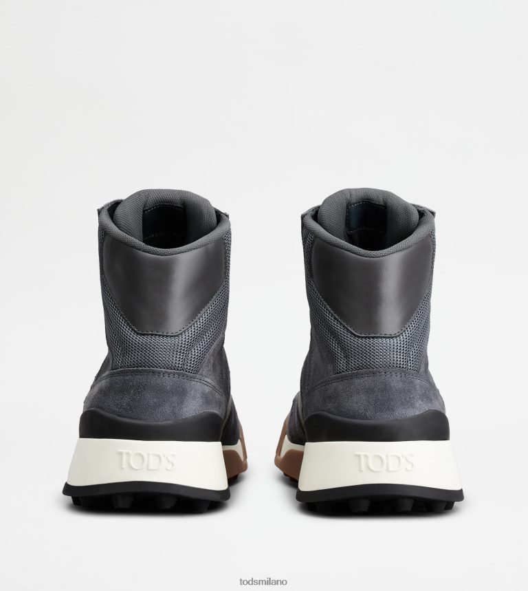 uominigrigio Tod's sneakers alte in pelle scamosciata e pelle liscia P66X8B849