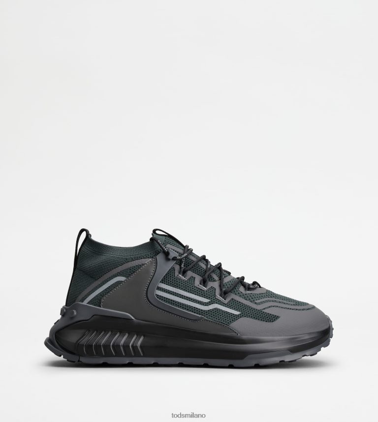 uominigrigio verde Tod's no_code j in tessuto tecnico e pelle P66X8B872