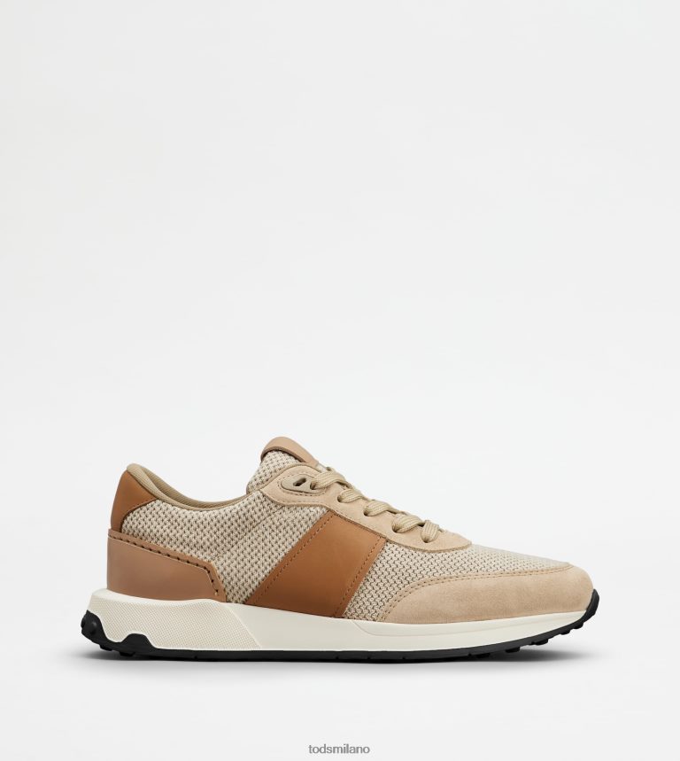uominimarrone Tod's sneakers in pelle e tessuto tecnico P66X8B876