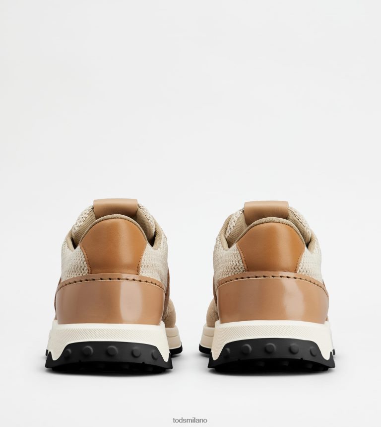 uominimarrone Tod's sneakers in pelle e tessuto tecnico P66X8B876