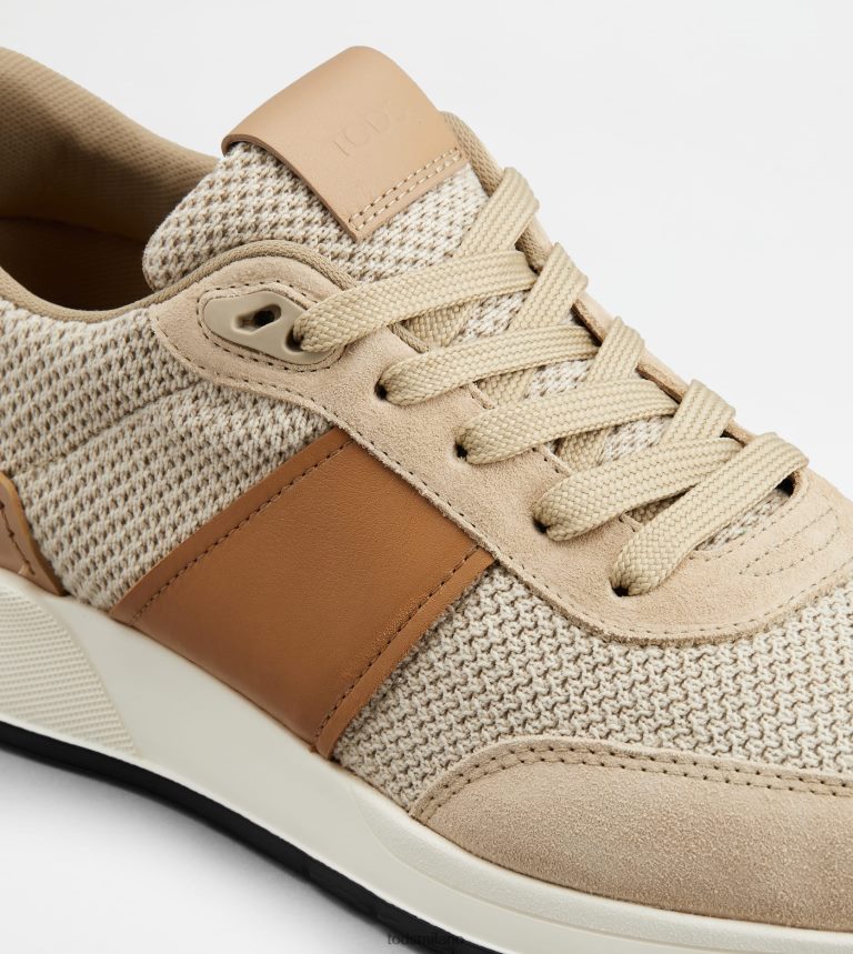 uominimarrone Tod's sneakers in pelle e tessuto tecnico P66X8B876