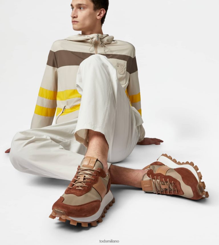 uominimarrone/beige/grigio Tod's sneakers 1t in camoscio e tessuto P66X8B871