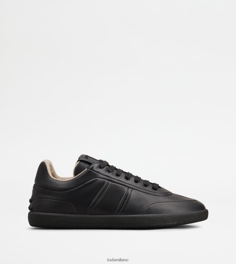 uomininero Tod's sneakers con linguetta in pelle P66X8B834