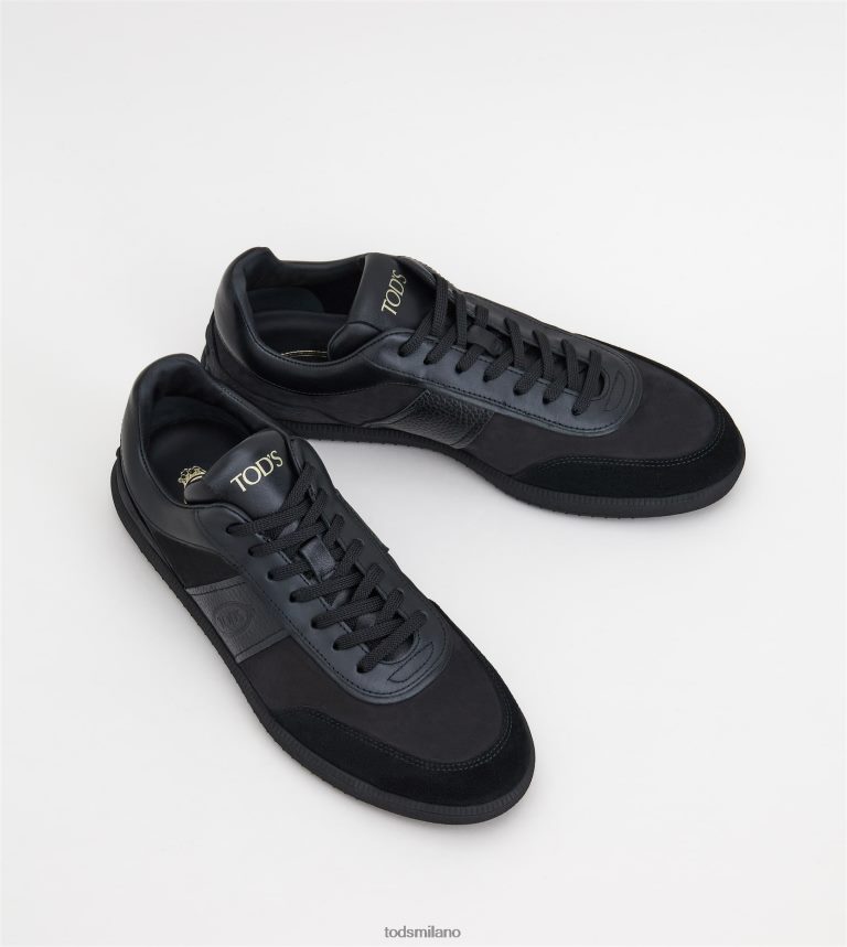 uomininero Tod's sneakers con linguetta in pelle scamosciata P66X8B839