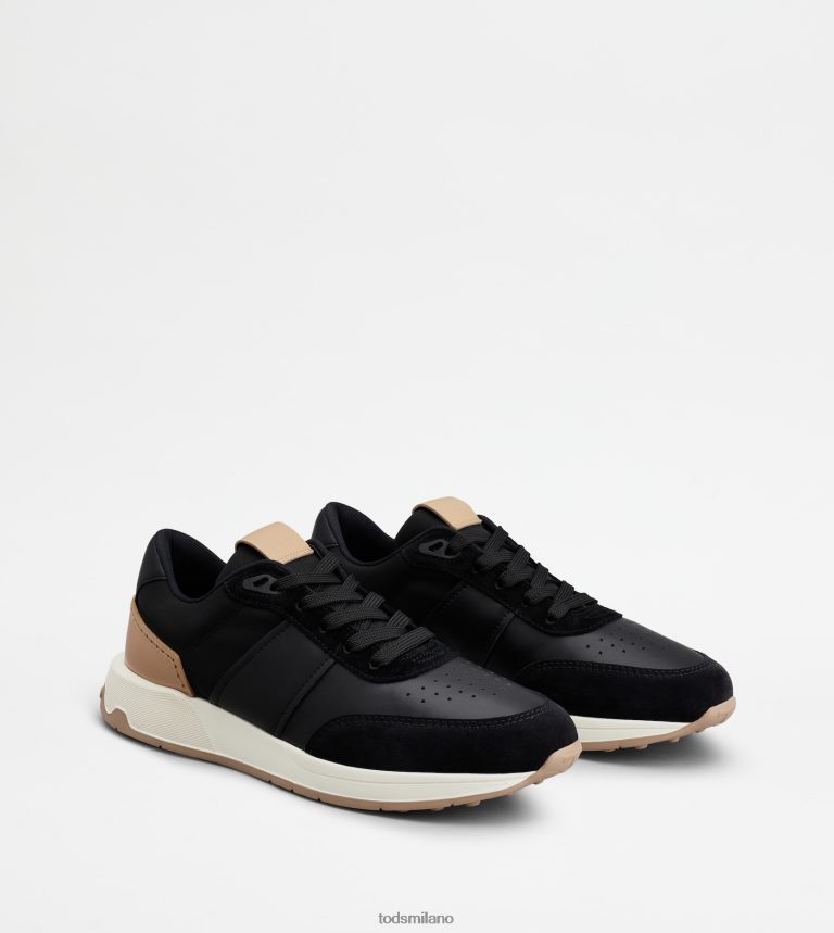 uomininero Tod's sneakers in pelle e tessuto tecnico P66X8B878