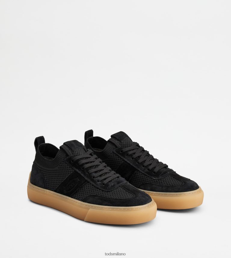 uomininero Tod's sneakers in tessuto e pelle scamosciata P66X8B862