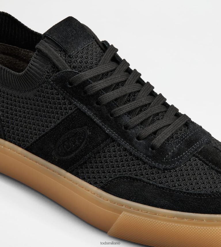 uomininero Tod's sneakers in tessuto e pelle scamosciata P66X8B862