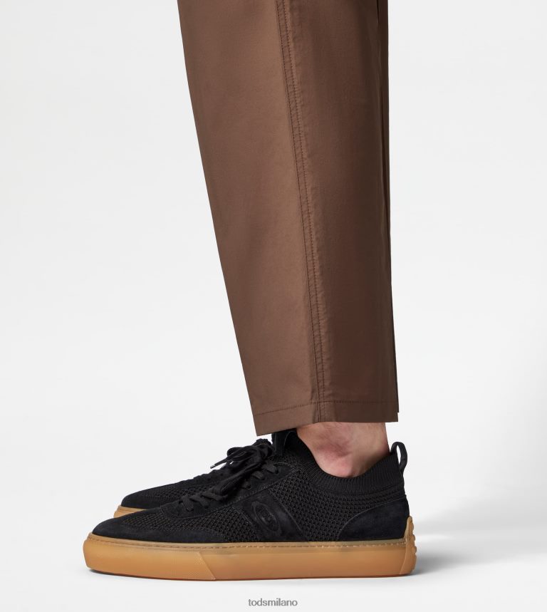 uomininero Tod's sneakers in tessuto e pelle scamosciata P66X8B862