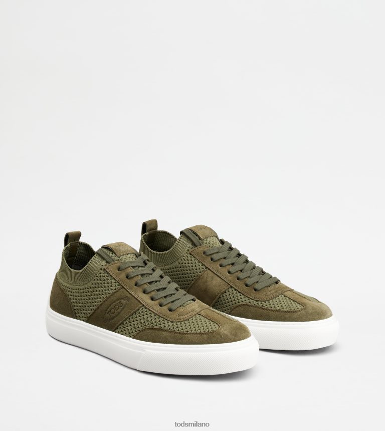 uominiverde Tod's sneakers in tessuto e pelle scamosciata P66X8B848