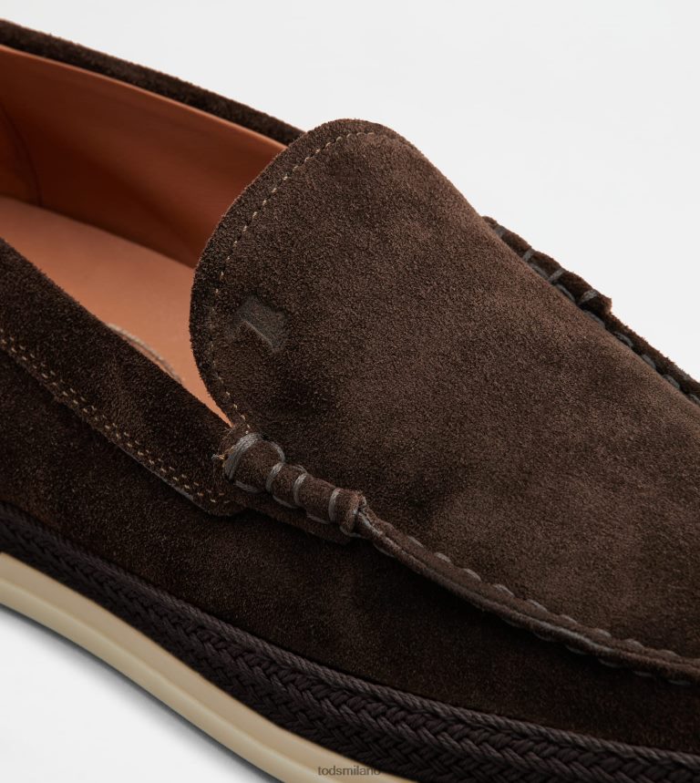 uominimarrone Tod's mocassino pantofola in pelle scamosciata P66X8B907