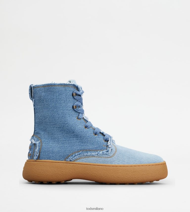 uominiazzurro Tod's w. G. stivaletti stringati in denim P66X8B799