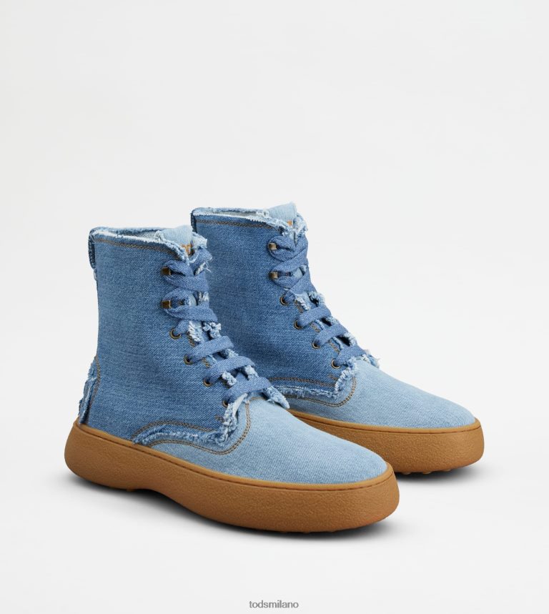 uominiazzurro Tod's w. G. stivaletti stringati in denim P66X8B799