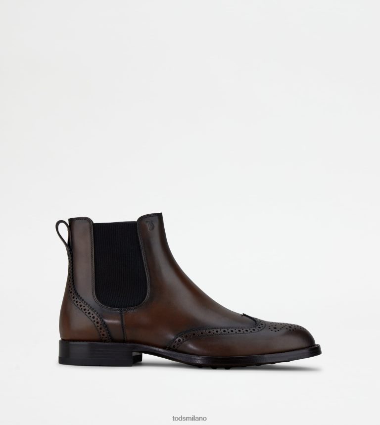 uominimarrone Tod's stivaletti in pelle P66X8B811