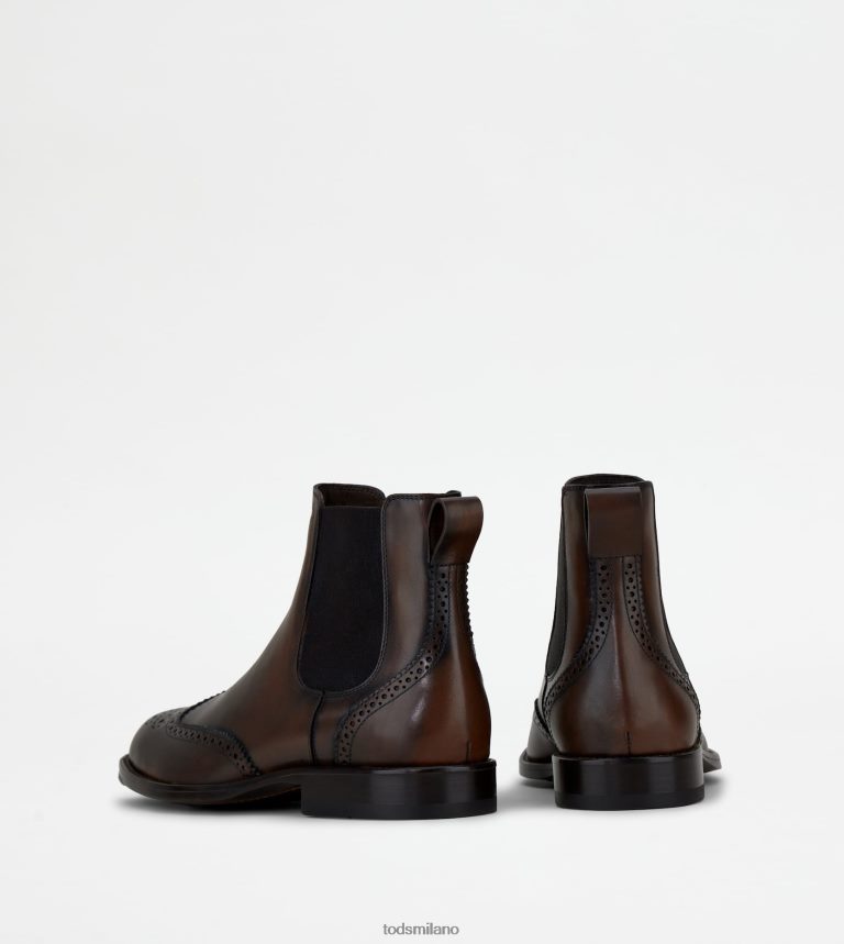 uominimarrone Tod's stivaletti in pelle P66X8B811