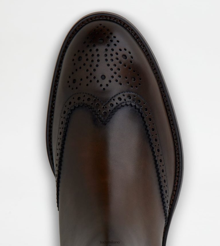 uominimarrone Tod's stivaletti in pelle P66X8B811