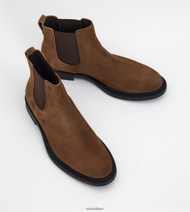 uominimarrone Tod's stivaletti in pelle scamosciata P66X8B806