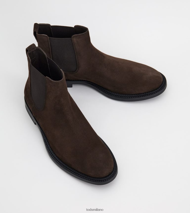 uominimarrone Tod's stivaletti in pelle scamosciata P66X8B808
