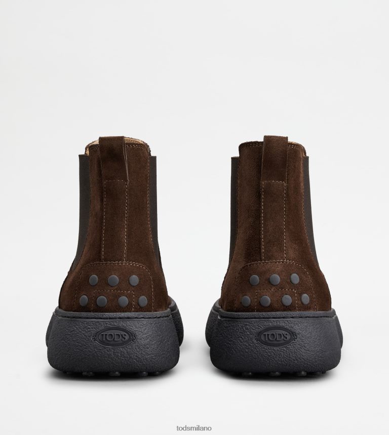 uominimarrone Tod's w. G. stivaletti Chelsea in pelle scamosciata P66X8B800