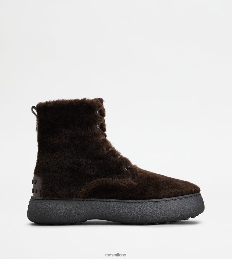 uominimarrone Tod's w. G. stivaletti stringati in montone P66X8B814