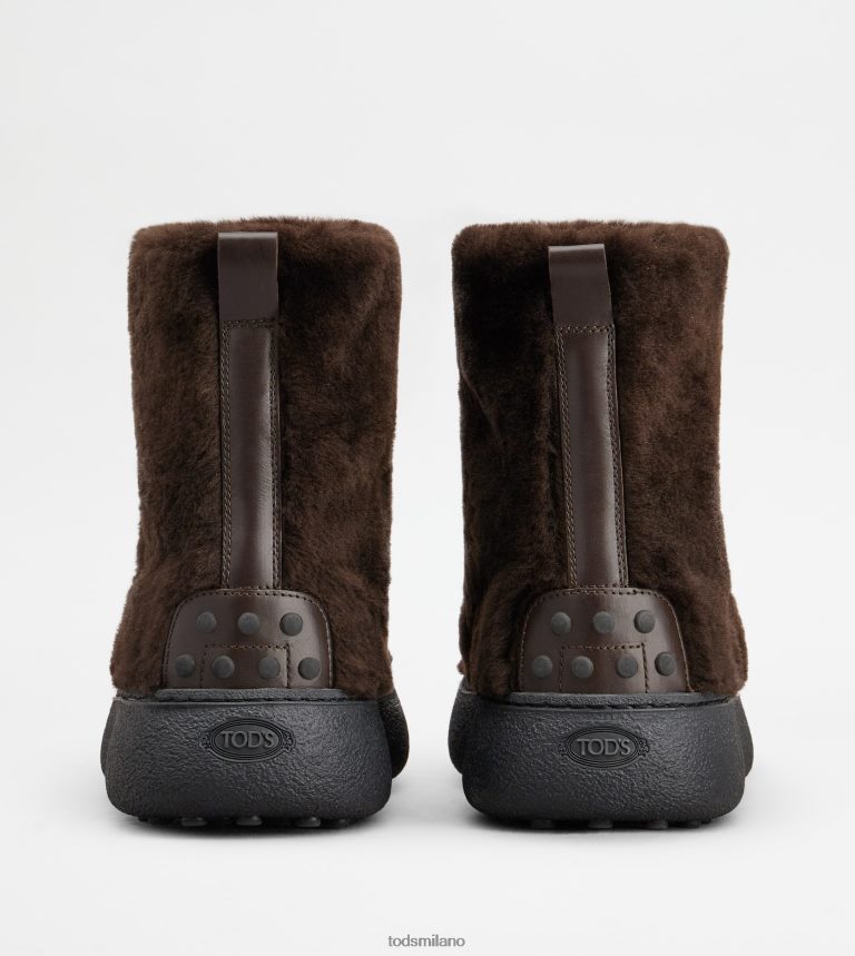 uominimarrone Tod's w. G. stivaletti stringati in montone P66X8B814