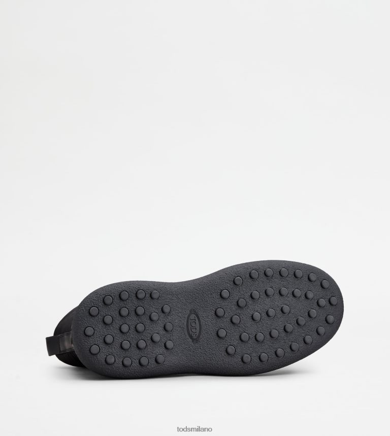uomininero Tod's w. G. stivaletti stringati in pelle e tessuto P66X8B801